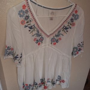 Embroidered floral top